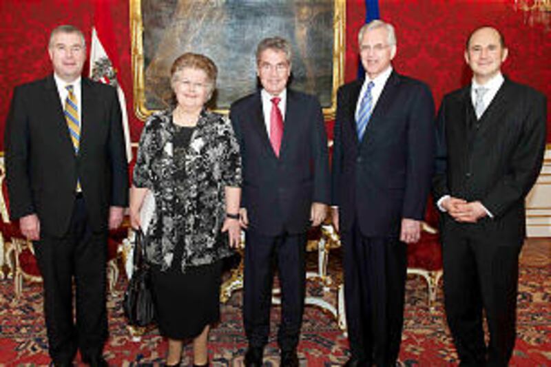 From left to right: Elder Erich W. Kopischke; Sister Elisabeth Pietsch, National Director of Public