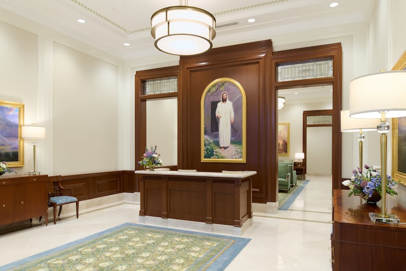 The recommend desk in the Willamette Valley Oregon Temple.