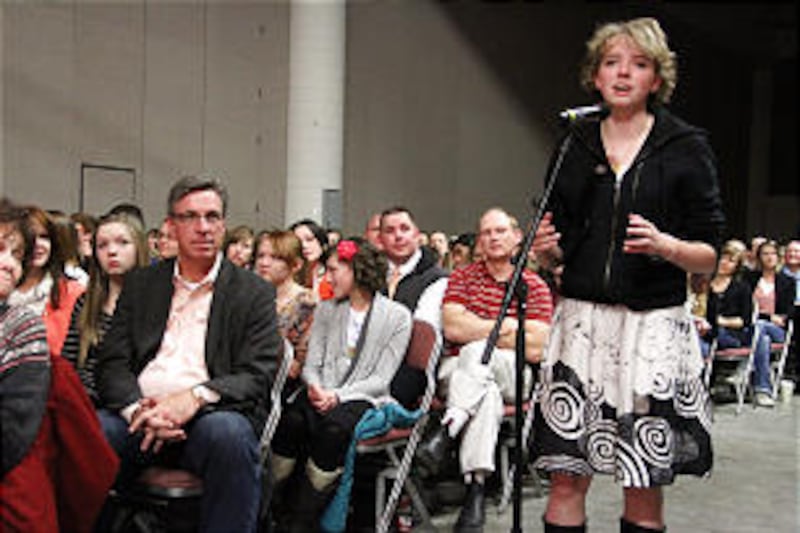 At the invitation of Sister Dalton, a young woman is among a few of the youth who expressed their fe