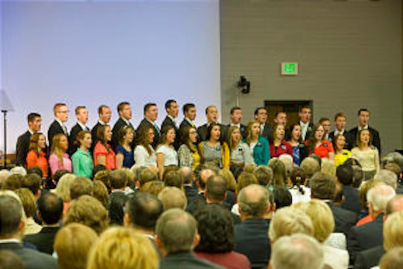 A missionary choir performs during the 2013 Seminar for New Mission presidents held June 23-26 in th