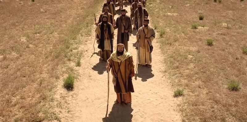 Saul sees a light on the road to Damascus in this image from the Bible Videos.