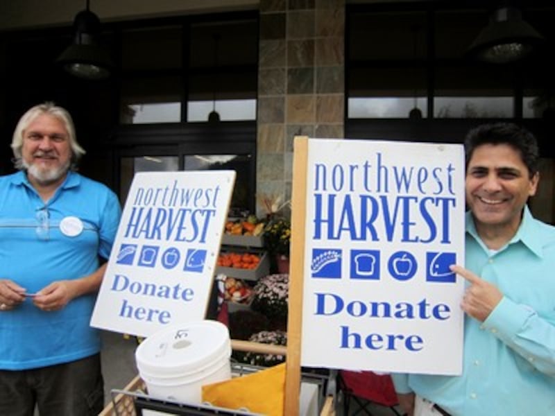 Volunteers collect food donations for Northwest Harvest.