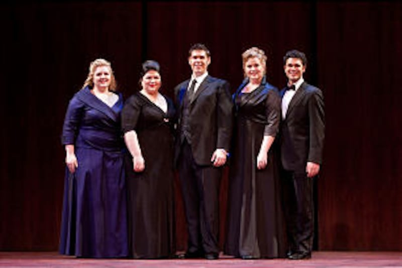 Rachel Willis-Sorensen, second from right, was one of five winners at the Metropolitan Opera's Natio