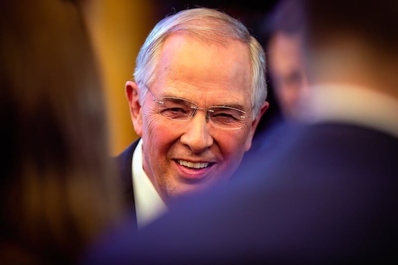 Elder Neil L. Andersen speaks with religious leaders in the Salt Lake Tabernacle.