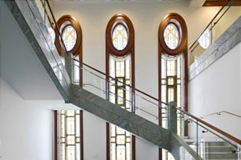 This stone staircase gives patrons a sense of ascension.
