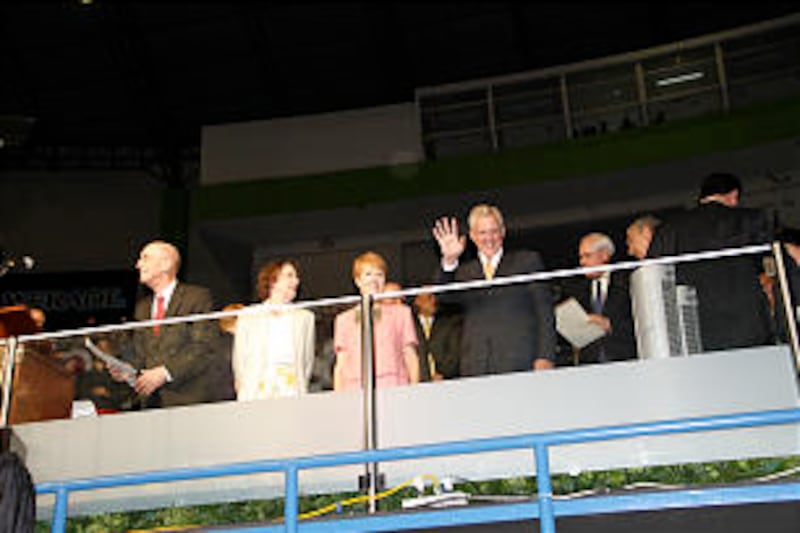 From left, President Henry B. Eyring, Sister Kathleen Eyring, Sister Katherine Christofferson and El