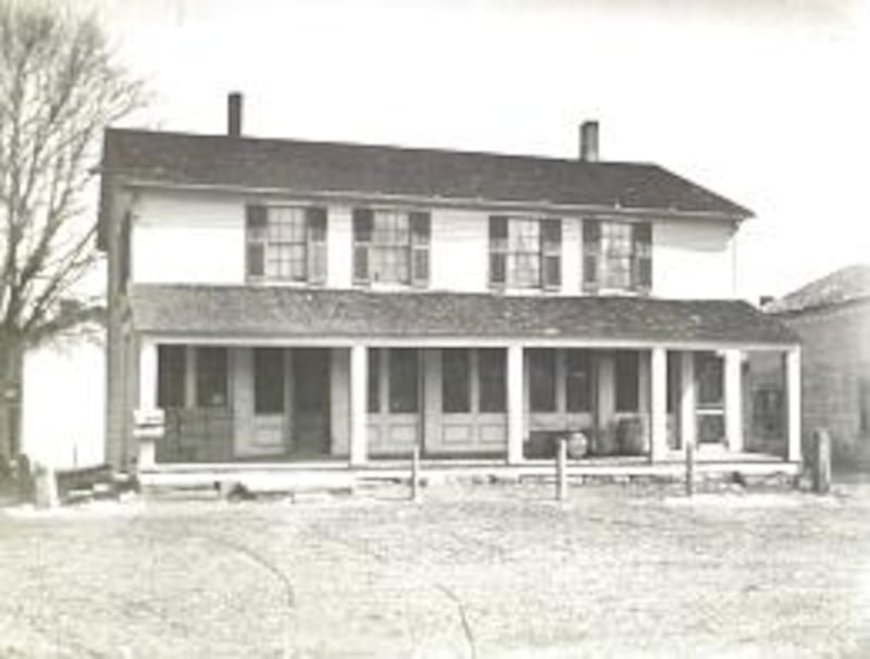 Newel K. Whitney home and store in Kirtland, Ohio, as seen in early 1900s.