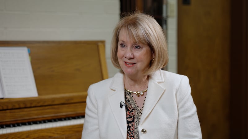 Sister Kathleen F. Kelly is interviewed in a Primary room for the Church News podcast episode released Tuesday, April 21, 2026.