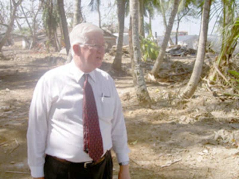 Harold C. Brown, managing director of Church Welfare Services, visits Sri Lanka where many died from