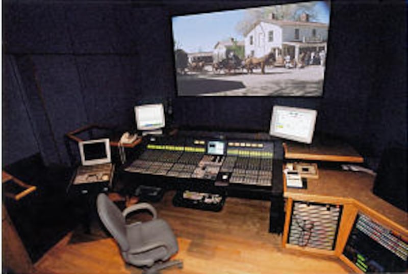 In this surround-mixing room, artists mix
dialogue, music and sound effects.