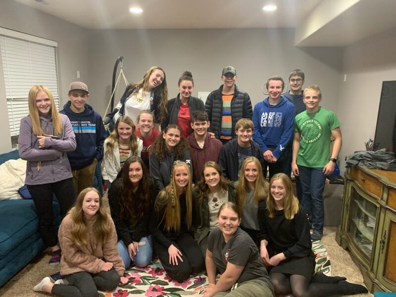Youth meet at a Draper, Utah, home on Jan. 21, 2019, for a weekly, student-led scripture study session.