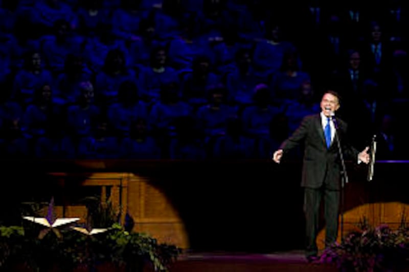 Performer Brian Stokes Mitchell sings What a Wonderful World at the Pioneer Day Commemoration Concer