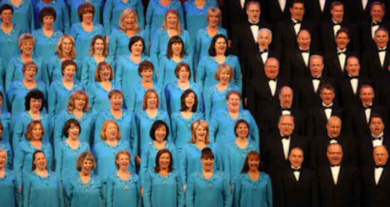 The Mormon Tabernacle Choir performs during Golden Days, A Celebration of Life, in honor of Presiden