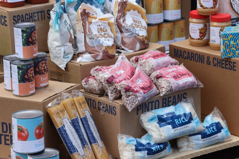 A semitruck carrying more than 37,000 pounds of food from The Church of Jesus Christ of Latter-day Saints, which was delivered to Catholic Charities Boston in Boston, Massachusetts, on Wednesday, June 17, 2026, as part of the celebration of the 250th anniversary of the United States.