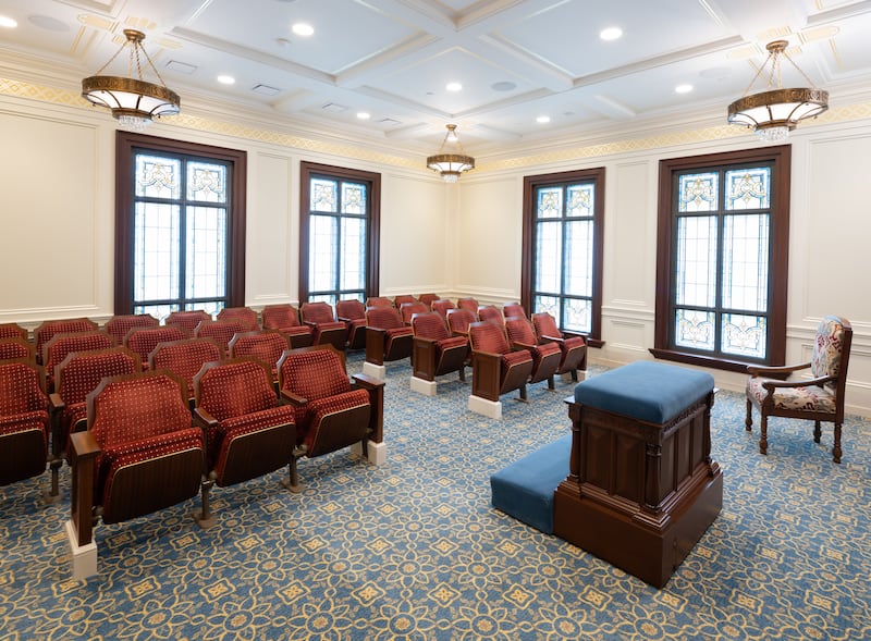 An instruction room inside the San Luis Potosí Mexico Temple.