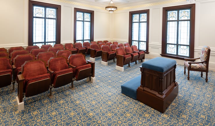 An instruction room inside the San Luis Potosí Mexico Temple.