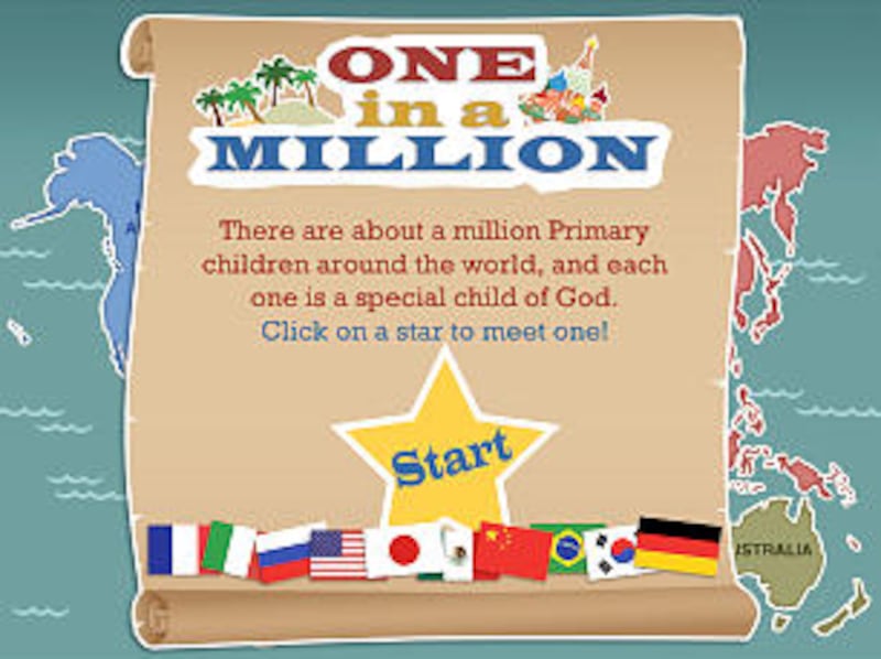 Introductory screen to Friend magazine's Internet feature invites viewers to "click on a star" to se
