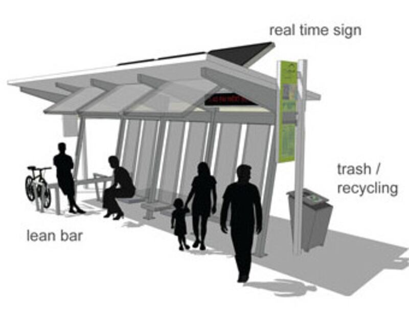 A third view of the bus stop designed by Laura Daniels and chosen by the Broward County Transit for