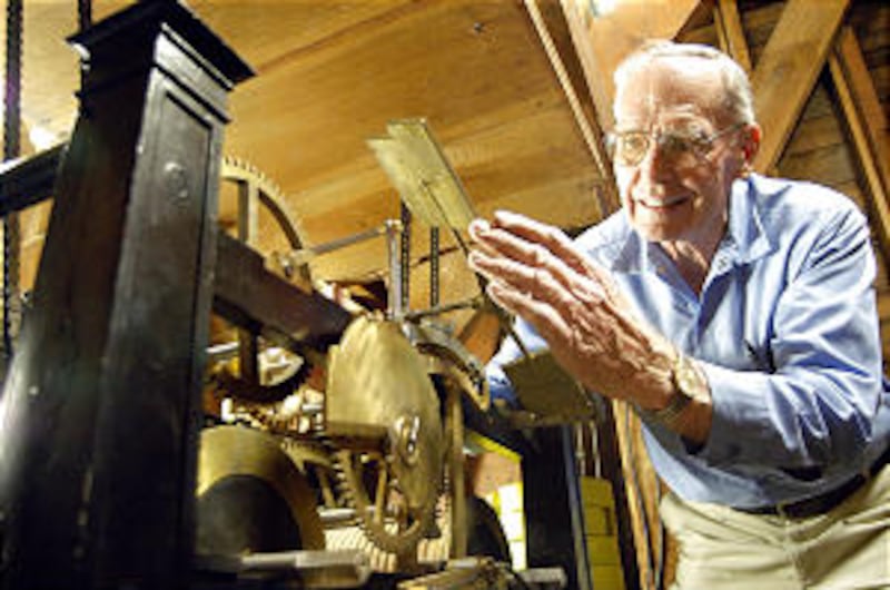 Ballard Gardner spearheaded a five-year project restoring an 1850s tower clock in St. George Taberna