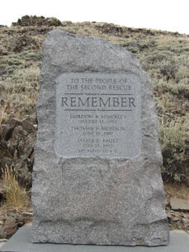 Remember Monument in Rock Creek Hollow (Wyoming) honors the members of the Riverton Wyoming Stake an
