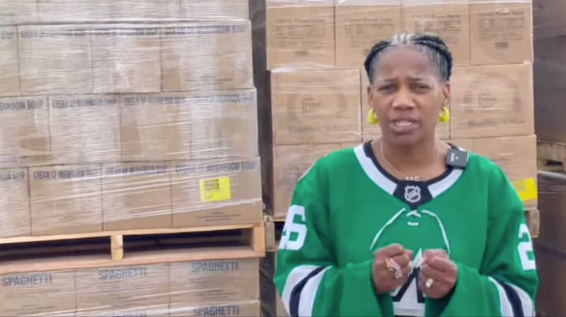 Cheryl Jackson, the owner of Minnie’s Food Pantry in Plano, Texas, speaks in a social media video about a donation of food from The Church of Jesus Christ of Latter-day Saints in May 2025.