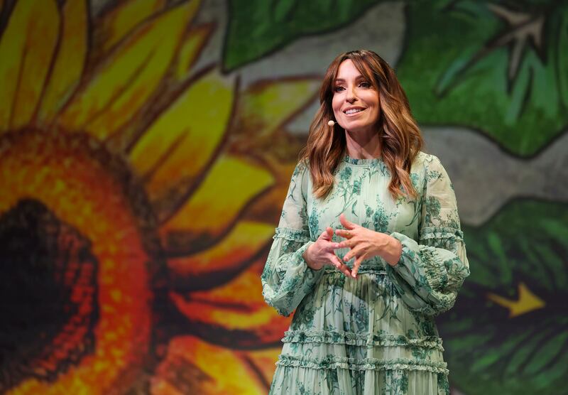 Irene Caso, media manager at The Church of Jesus Christ of Latter-day Saints, speaks at the BYU Women’s Conference in Provo, Utah, on Thursday, May 4, 2023.
