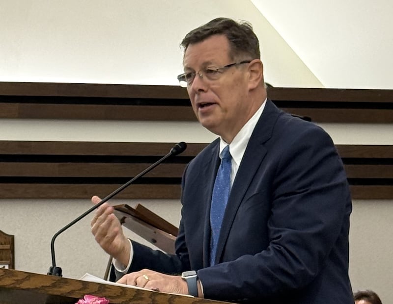 Elder Clark G. Gilbert of the Quorum of the Twelve Apostles speaks to Hispanic youth of the Church's U.S. Central Area from the Schaumburg Illinois Stake Center in Chicago, Illinois on Sunday, Sept. 20, 2026.