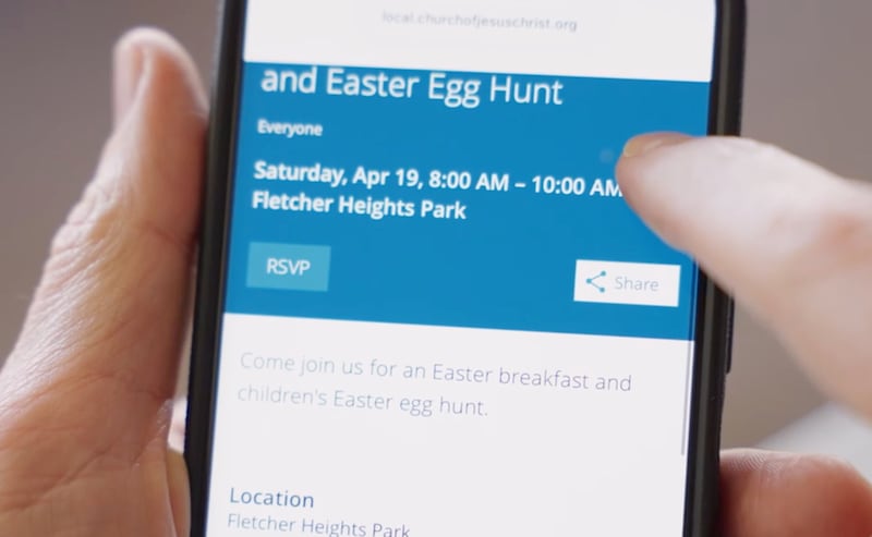 Activity Sharing lets members invite friends to ward activities and Sunday worship services and helps people searching online for local events find them and RSVP.