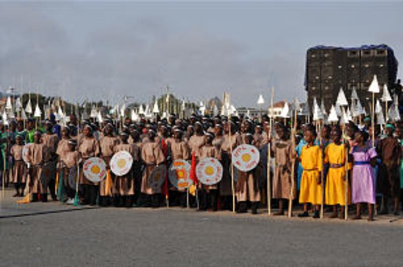 Young men portray a royal priesthood army as described in the Book of Mormon. Faith is evident in th