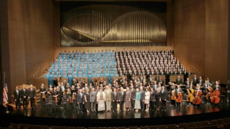 Tabernacle Choir, Orchestra at Temple Square, along with Elder Craig A. Cardon, Sister Deborah Cardo