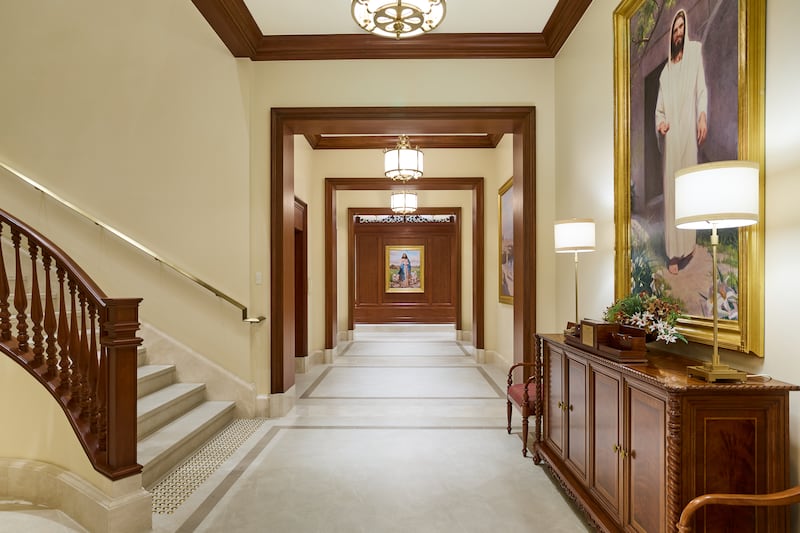 A hallway in the Davao Philippines Temple.