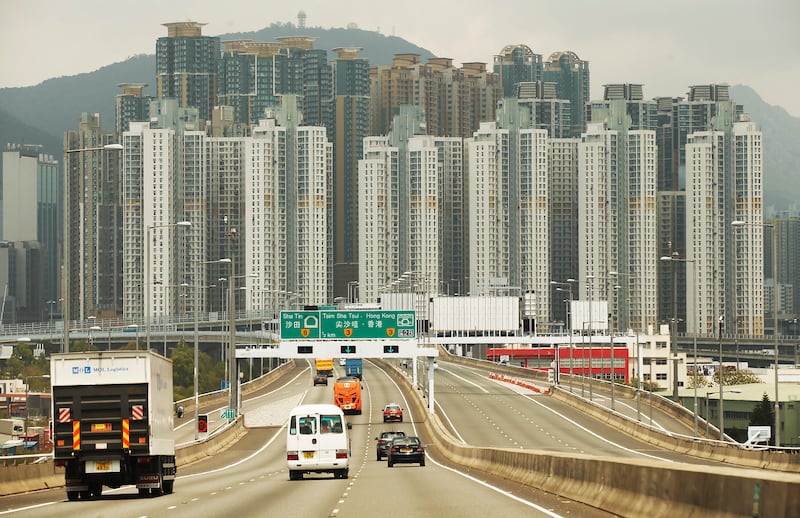Motorists drive into Hong Kong on Saturday, April 21, 2018.