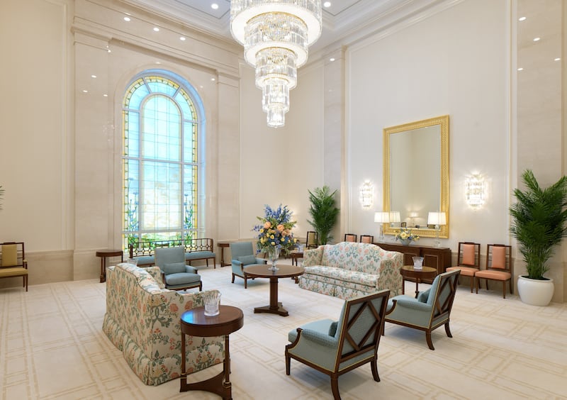 The celestial room of the Montpelier Idaho Temple.