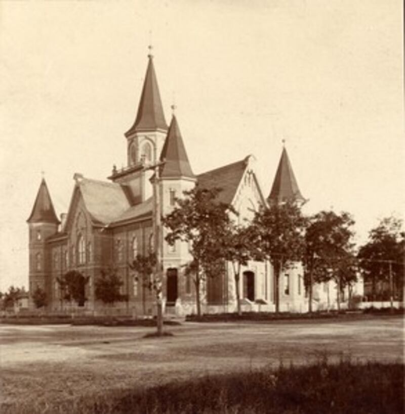 A photo of the old Provo Tabernacle before it burned down in December of 2010.