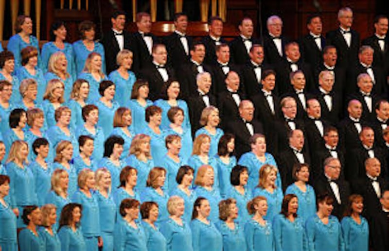 The Mormon Tabernacle Choir performs during Golden Days, A Celebration of Life, in honor of Presiden