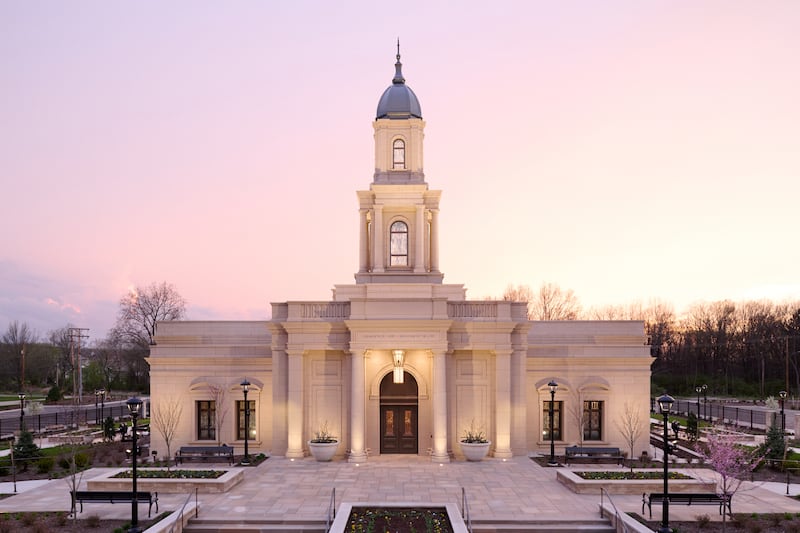 The Cleveland Ohio Temple at sunrise.