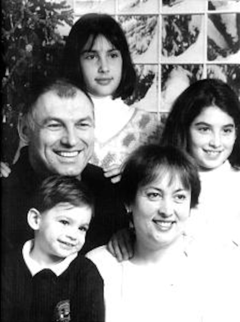 An early family photo shows Kresimir Cosic and his wife, Ljerka, and their three children Iva, Ana