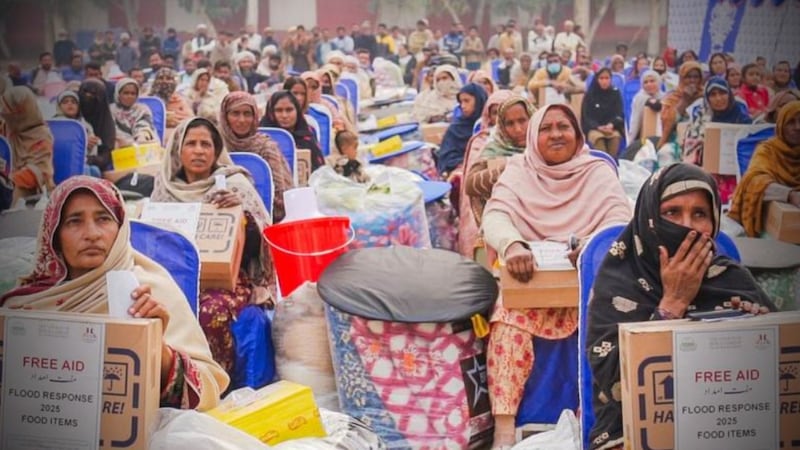 Minority women, including widows and divorced women in Khanewal, receive flood relief support to meet immediate needs and restore stability in their lives following the Pakistan floods in 2025.