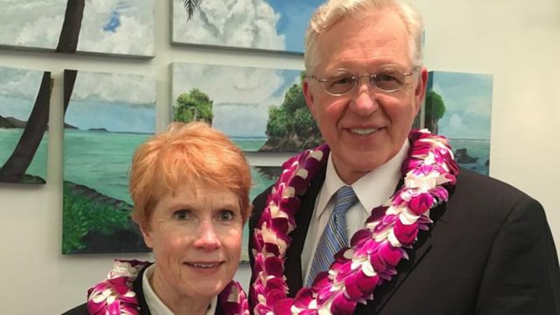 Sister Katherine Christofferson and her husband, Elder D. Todd Christofferson of the Quorum of the Twelve Apostles, during a trip to the Pacific.