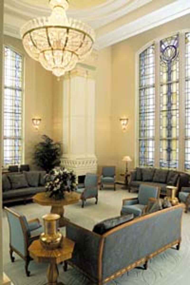 Celestial room is made of special art-glass windows.