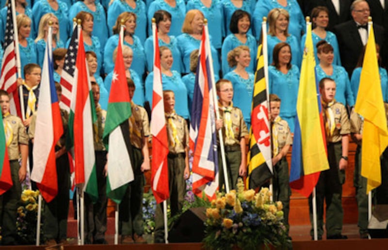 Scouts participate in Golden Days, A Celebration of Life, in honor of President Thomas S. Monson's 8