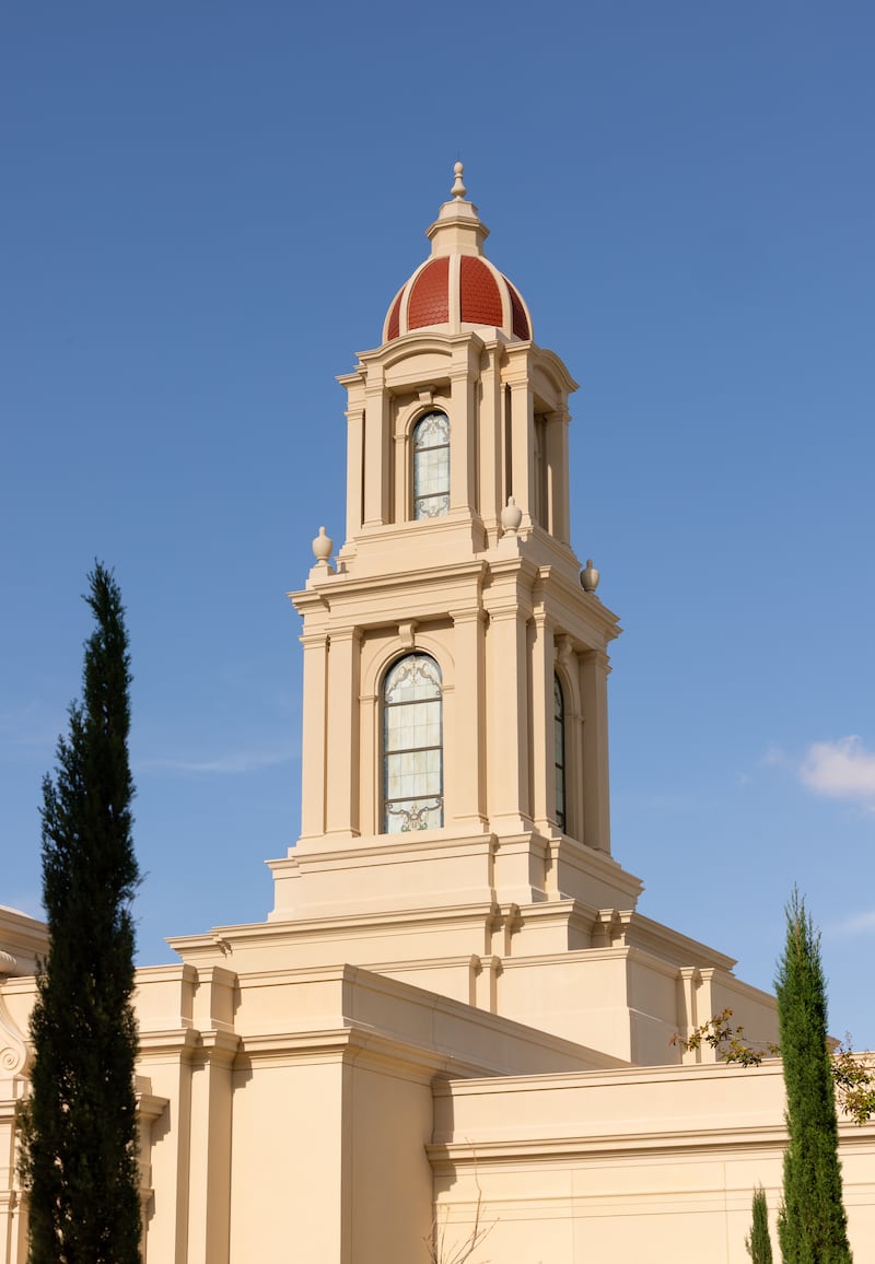 The tower atop the San Luis Potosí Mexico Temple.