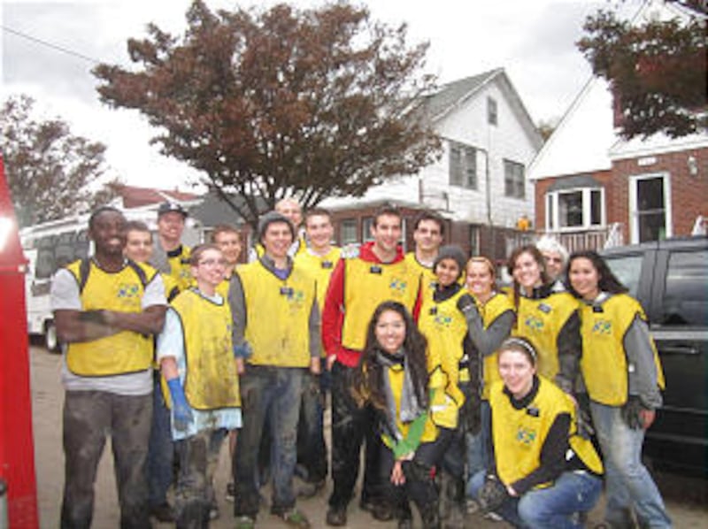 Missionaries in the New York New York South Mission help clean up after hurricane Sandy hit in Octob