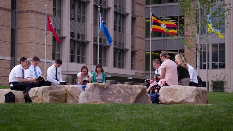 Missionaries of The Church of Jesus Christ of Latter-day Saints study together at the Provo Missionary Training Center.