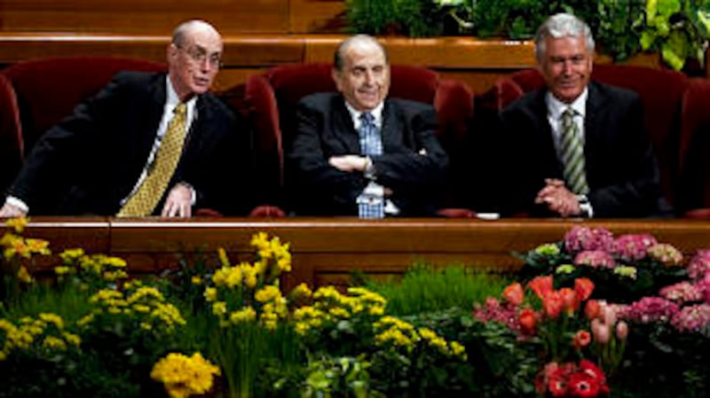 The First Presidency, President Thomas S. Monson, Center, First Counselor President Henry B. Eyring,