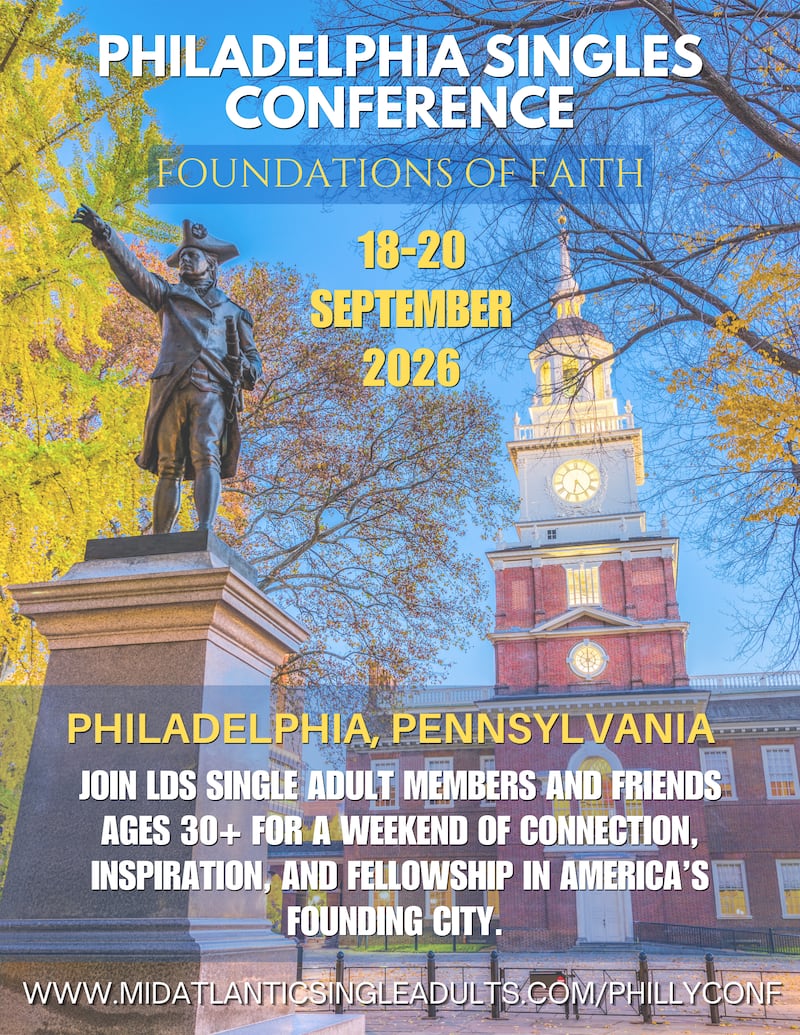 The Philadelphia Singles Conference takes place Sept. 18-20, 2026, in Philadelphia, Pennsylvania.