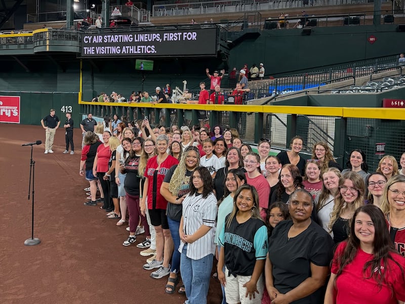 A choir gathers to sing the U.S. national anthem at an Arizona Diamondbacks baseball game in Phoenix, Arizona, on Monday, July 20, 2026.