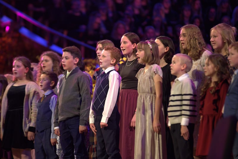A children's choir performs during the 2025 Church Music Festival, on Saturday, Nov. 15, 2025, at the Salt Lake Tabernacle in Salt Lake City.