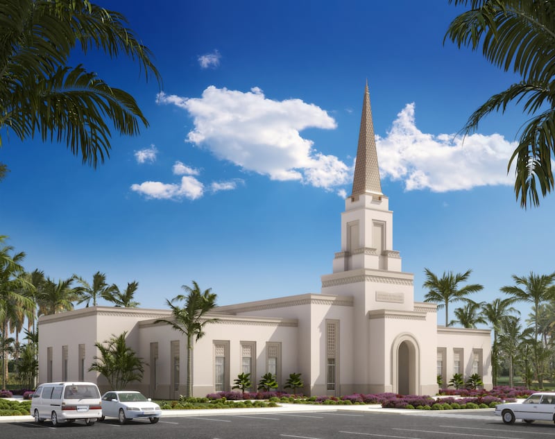 Exterior rendering of the Eket Nigeria Temple.