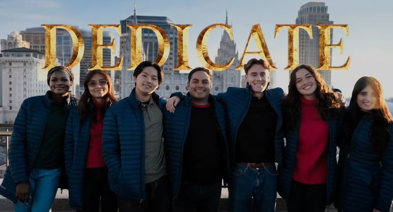 In the six-part video series “Dedicate,” to be released Oct. 4, 2026, seven young adults from different countries tour Salt Lake Temple renovations and testify of Christ, temples and temple covenants.
